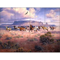 Ceramic Tile Mural Backsplash Sorenson Western Horse Southwest Art RW-JS035   112357621359